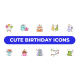 Cute Birthday Icons - VideoHive Item for Sale