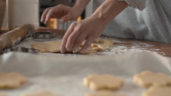 Baker Making Biscuits in the Kitchen