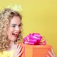 Young woman with a gift - VideoHive Item for Sale