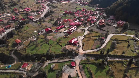 Uzungol Lake Aerial Drone View