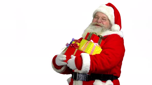 Santa Holding Presents Isolated