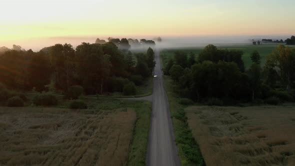 Flight Above Road