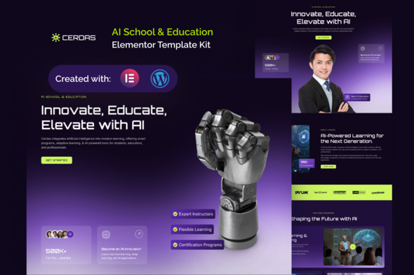 Cerdas - AI School & Education Elementor Template Kit