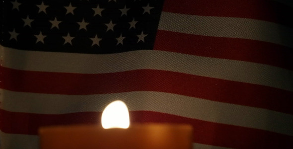 American Flag and Candle