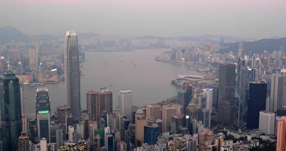 Hong Kong landmark in the evening