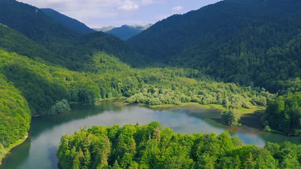 Biogradsko Lake is Old Volcano Lake in Kolasin Biogradska Gora National Park in Montenegro Europe