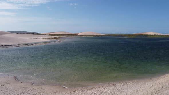 Jericoacoara Ceara Brazil. Scenic sand dunes and turquoise rainwater lakes