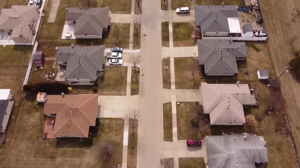 Topdown Of Residential Area In Sterling Heights, Macomb County, Michigan, United States. - Aerial Dr