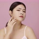 Close up face of young Asian woman worry about face skin problem on pink background. - VideoHive Item for Sale