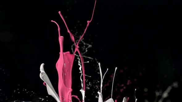 White paint splash in the air, Slow Motion alt