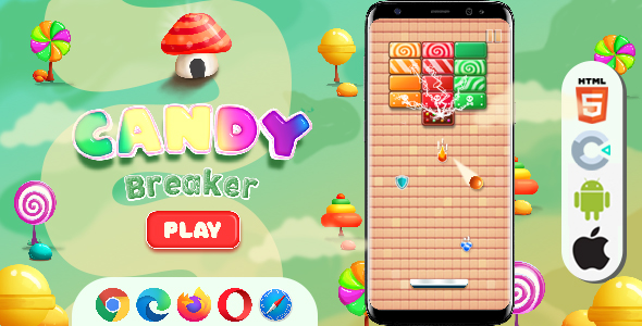 Candy-Brick Breaker: Classic Game in a Modern Style