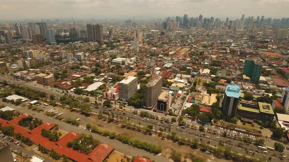 City Landscape with Skyscrapers Manila City Philippines