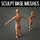 Sculpting Base Mesh Pack - Human Male and Female - 3DOcean Item for Sale