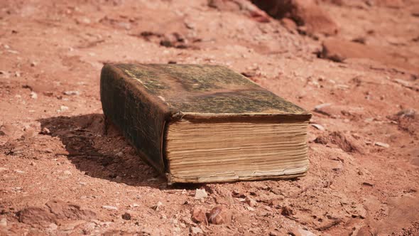 Old Book in Red Rock Desert alt