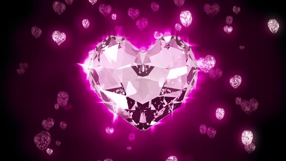 Diamond heart-shaped with particles