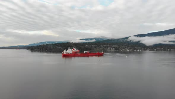 Various drone shots around Barnet Marine Park in Burnaby, British Columbia, Canada. Beautiful lush g