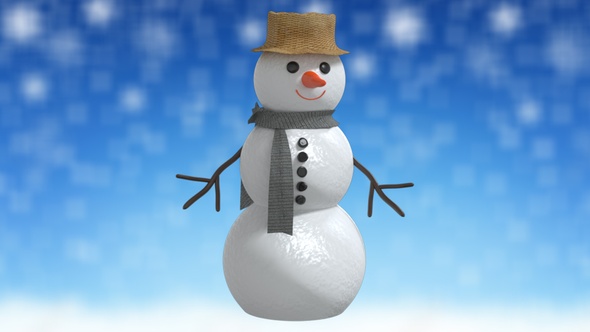 Cartoon Snow Man Idle