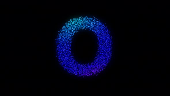O Letter Gradient With Particles