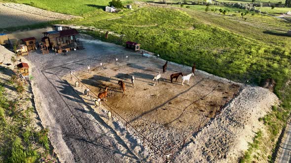 Awesome aerial view of Goreme Historical National Park in Cappadocia