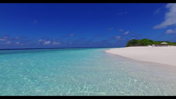 Aerial texture of relaxing seashore beach voyage by blue sea and white sand background of a dayout n