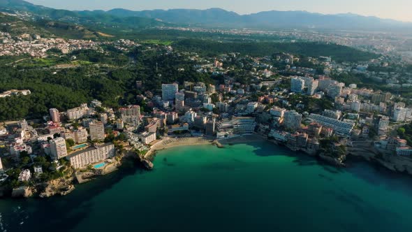 Aerial View of the Capital of Mallorca  Palma De Mallorca in Spain