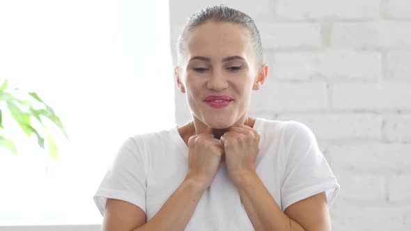 Amazed Beautiful Young Woman By Surprise Portrait