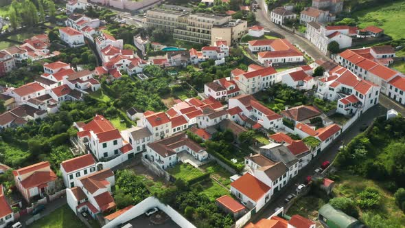 Aerial Footage of a Typical Insular Portuguese Coastal Community
