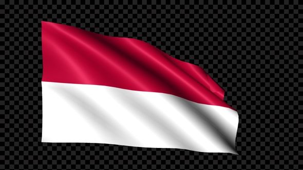 Indonesia Flag Blowing In The Wind