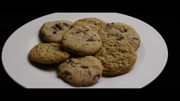 Cinematic, Rotating Shot of Cookies on a Plate - COOKIES 