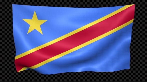 Congo Democratic Republic Flag Waving Looped