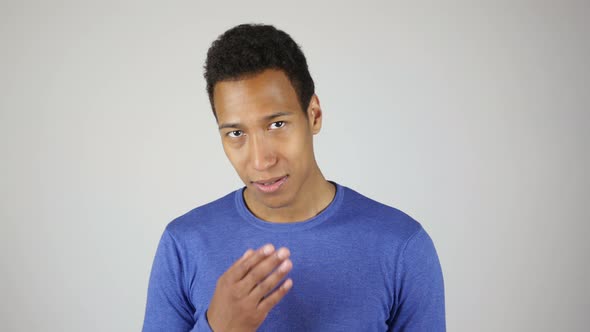 Flying Kiss By African Man White Background