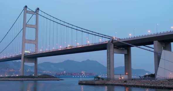 Tsing ma bridge in Hong Kong