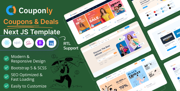Couponly - Coupons & Discounts React Next JS Template