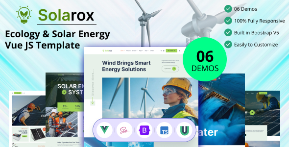 Solarox - Ecology & Solar Energy Vue JS Template