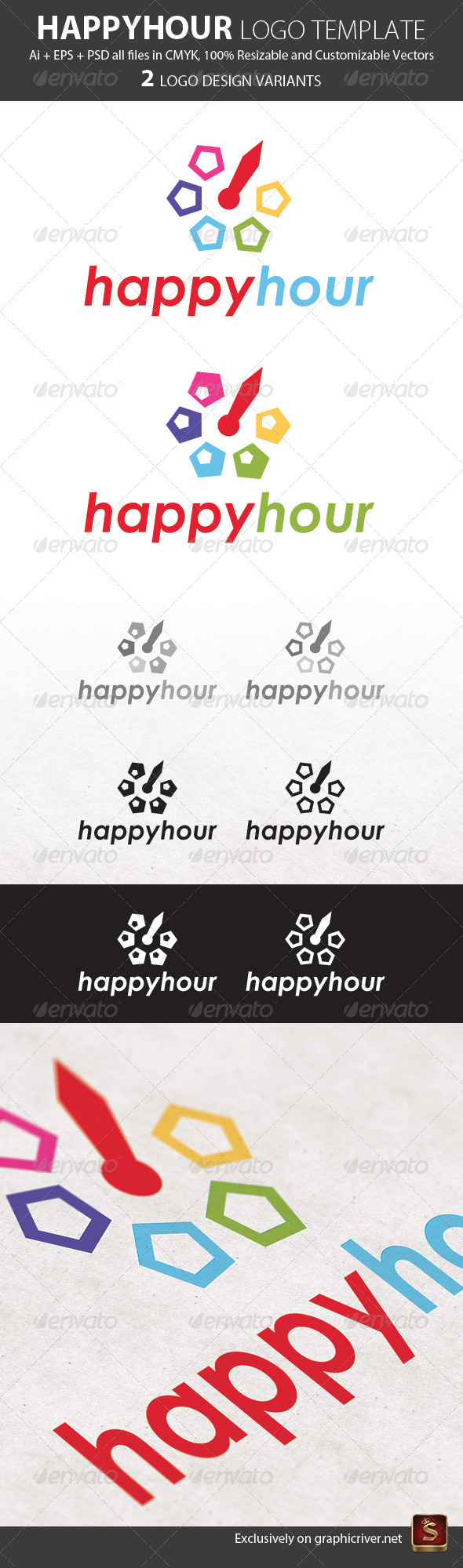 Happy Hour Logo Template