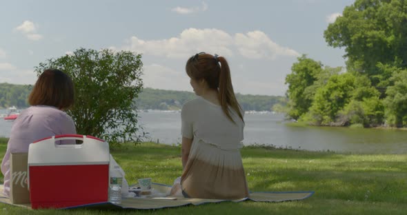 Friends Having a Picnic by the Water in Cold Spring Harbor Long Island