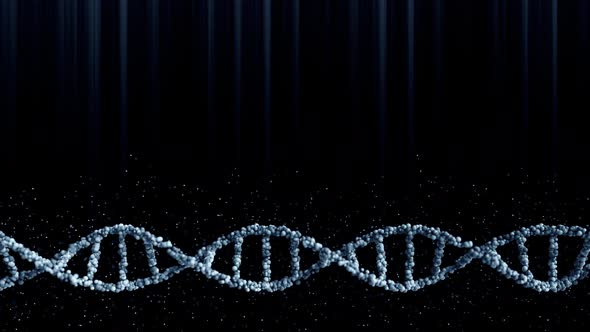 Moving Blue DNA Molecule with Particles