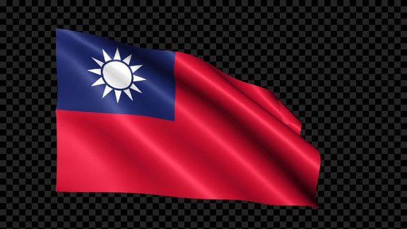 Taiwan Flag Blowing In The Wind