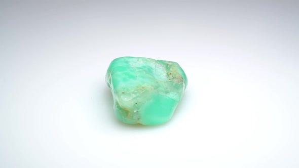 Natural Chrysoprase Rough on the Turning Table