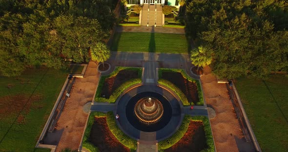 Aerial View of Pineapple Fountain in Charleston SC