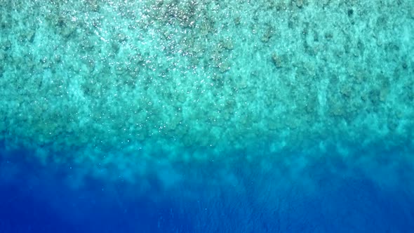 Aerial tourism of tourist beach break by ocean with sand background