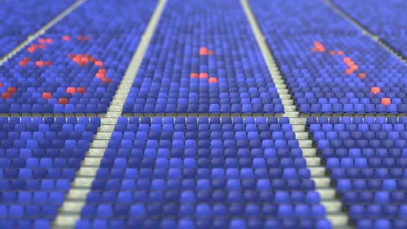 51 Score Made with Red and Blue Stadium Seats alt