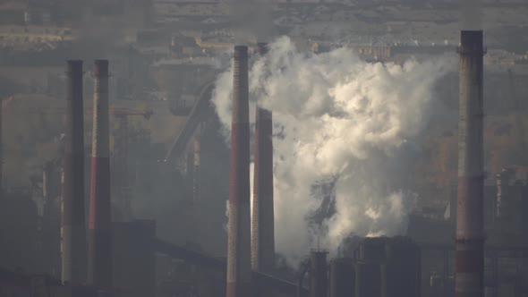 Air pollution from smoke emissions from industrial chimneys