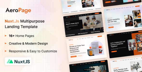 AeroPage - Nuxt.JS Multipurpose Landing Page Template