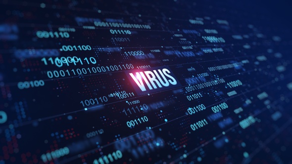 Virus Digital Binary Code Background