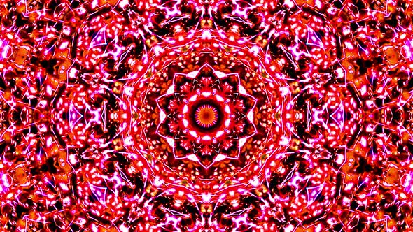 Bright abstract light governing full color, kaleidoscope,red background