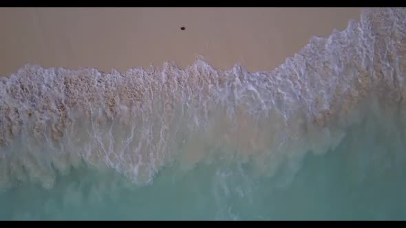 Aerial drone shot seascape of luxury sea view beach voyage by blue ocean and white sandy background 