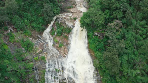 Aerial View of Mae Ya Waterfall in Doi Inthanon National Park Chiang Mai Province Thailand