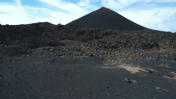 Dramatic Landscape on the Way to the Chineyro Volcano Through Lava Desert in the Teide National Park