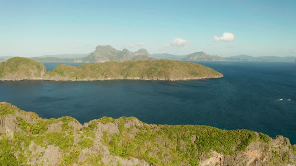 Seascape with Tropical Islands El Nido, Palawan, Philippines